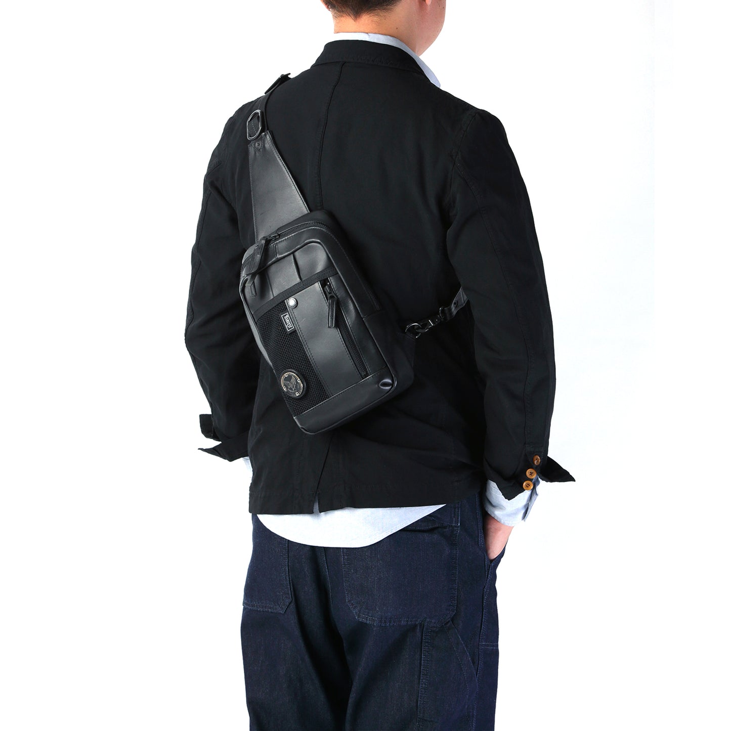 CUSTOM PELLE Body Bag, Vertical Body, Italian Cowhide Leather, HP-0202