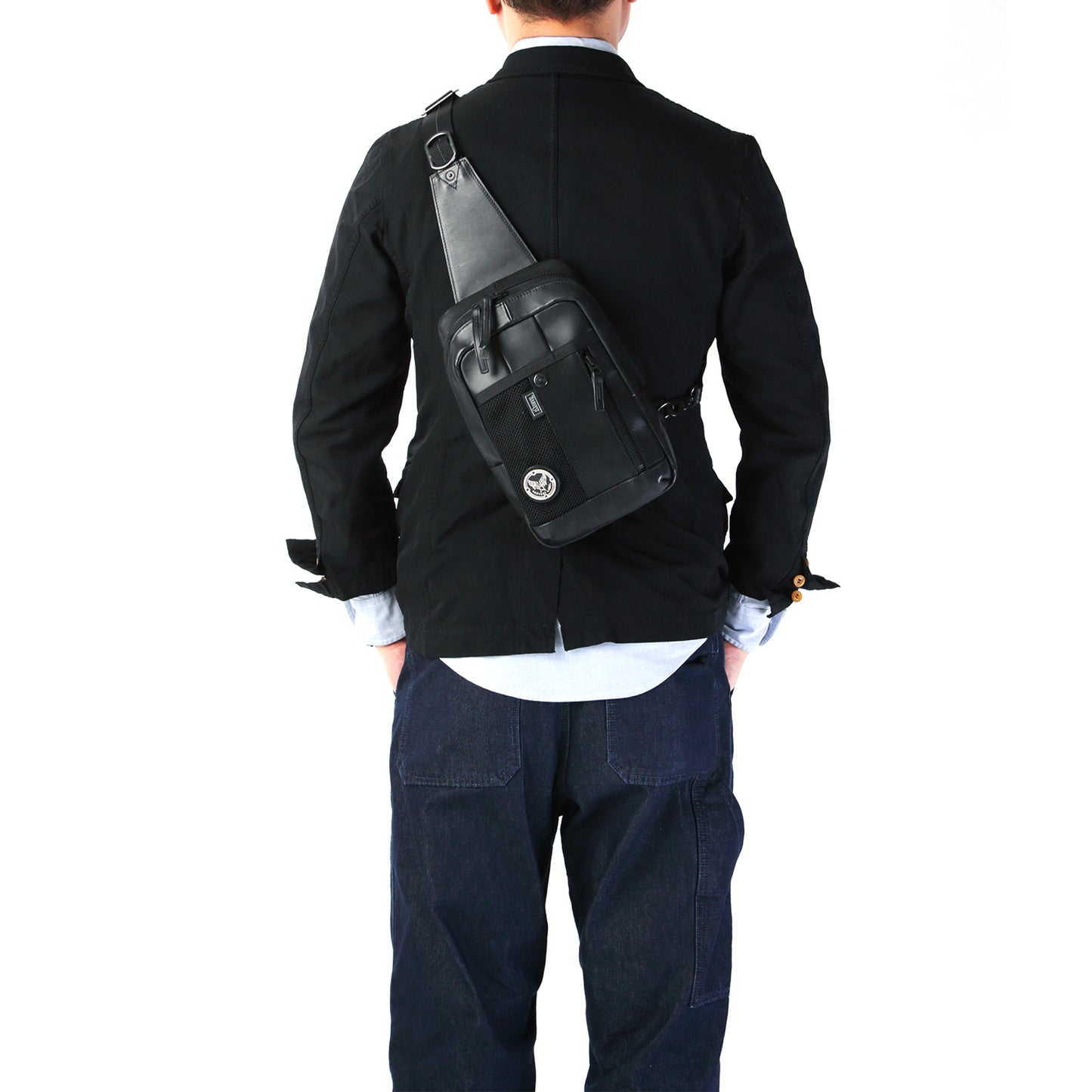 CUSTOM PELLE Body Bag, Vertical Body, Italian Cowhide Leather, HP-0202