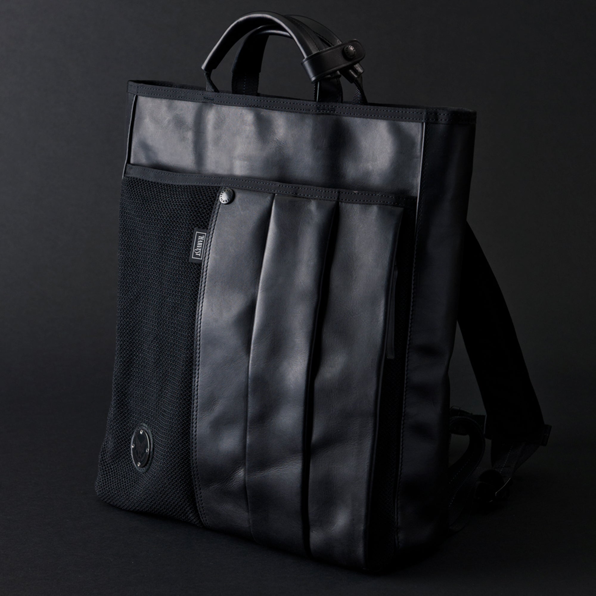 ハーヴェスト レーベル ビジネスリュック ビジネスバッグ 2WAY 撥水 大容量 高密度ナイロン 当社限定 別注モデル HL-001 ブラッ